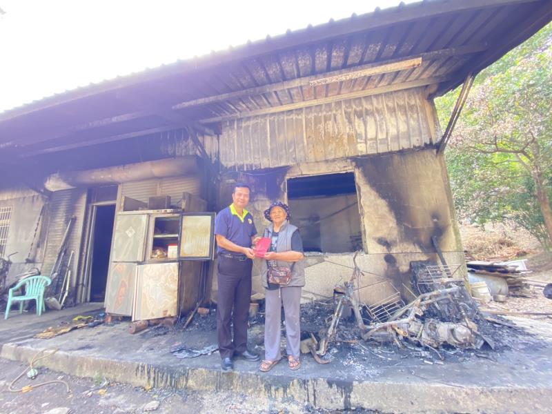 榮眷住所遭祝融燒光! 台東榮服處與馬蘭榮家 協同退伍軍人社團齊心合力、助榮度急
