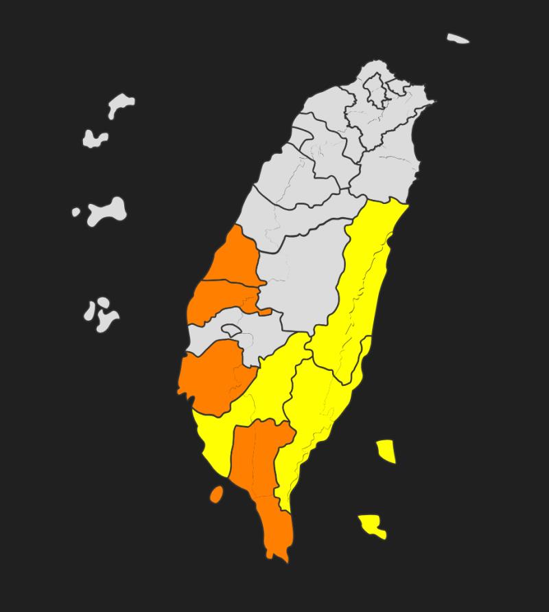 花東今日晴朗 氣溫呈黃燈