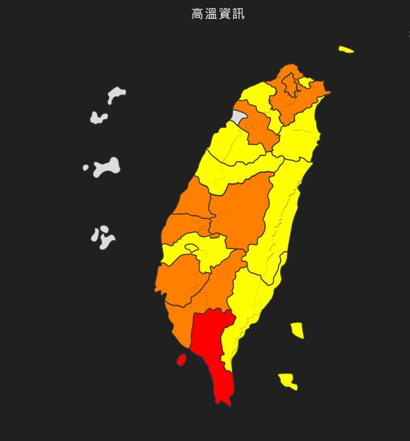 花東今日氣溫黃燈 須注意慎防熱傷害