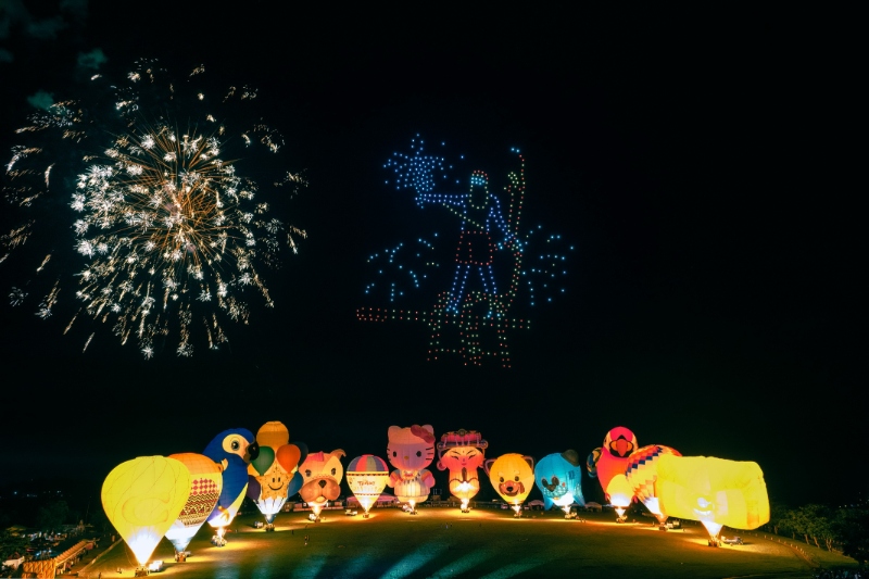 連續兩日熱氣球光雕音樂會吸引超4萬人!玖壹壹嗨翻鹿野高台