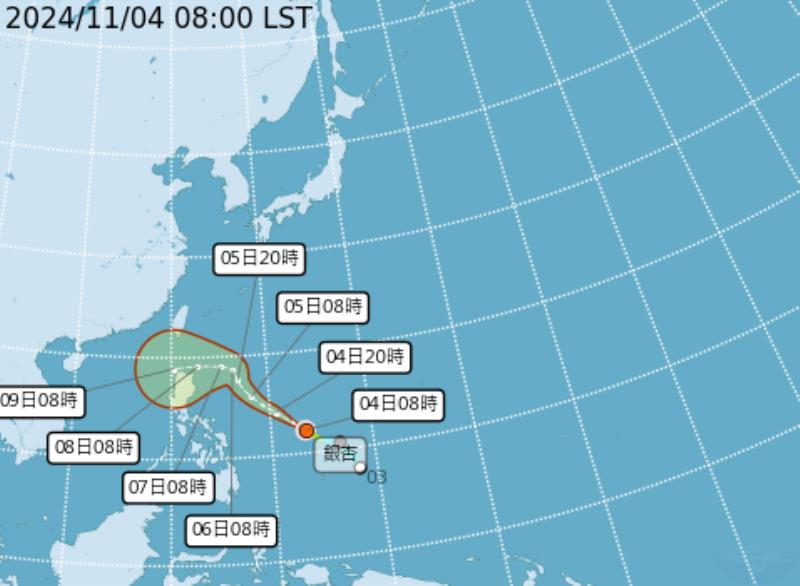 銀杏周末轉向巴士海峽! 後面「桔梗」將成形 有潭美、康芮既視感