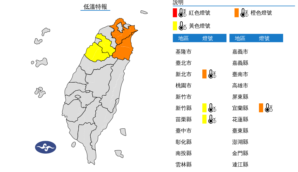 冷氣團來襲天氣轉冷，沿海風浪大、空氣品質多變