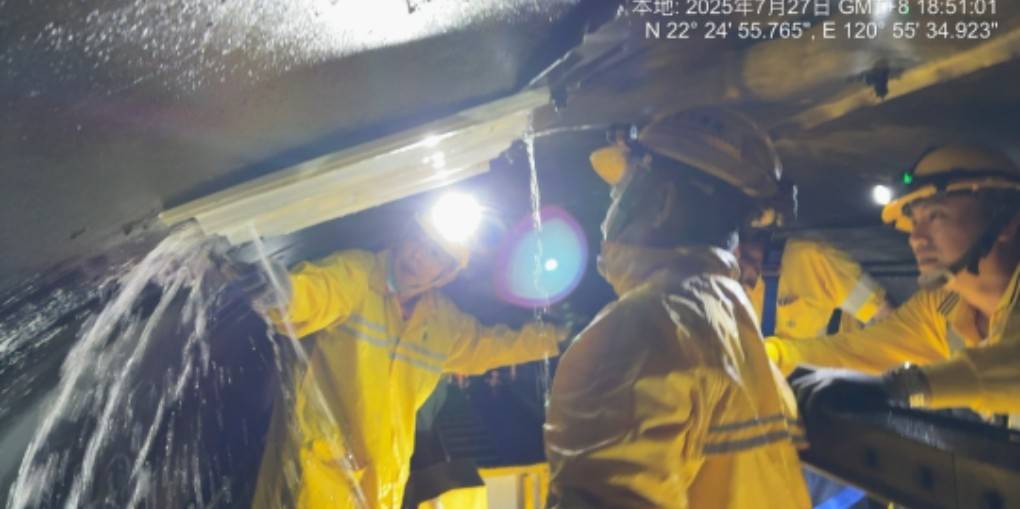 快訊》大鳥隧道內大量漏水致跳電，南迴線20時多已經恢復通車