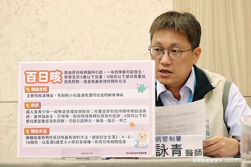 國內新增1起「百日咳家庭群聚」! 指標個案為1個月大男嬰 匡列密切接觸者14名