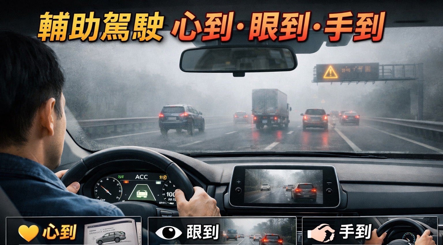 輔助不等於自動，開啟輔助駕駛也要「心到、眼到、手到」