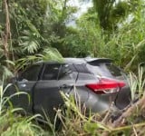 鹿野鸞山下坡路段自小客滑入斜坡