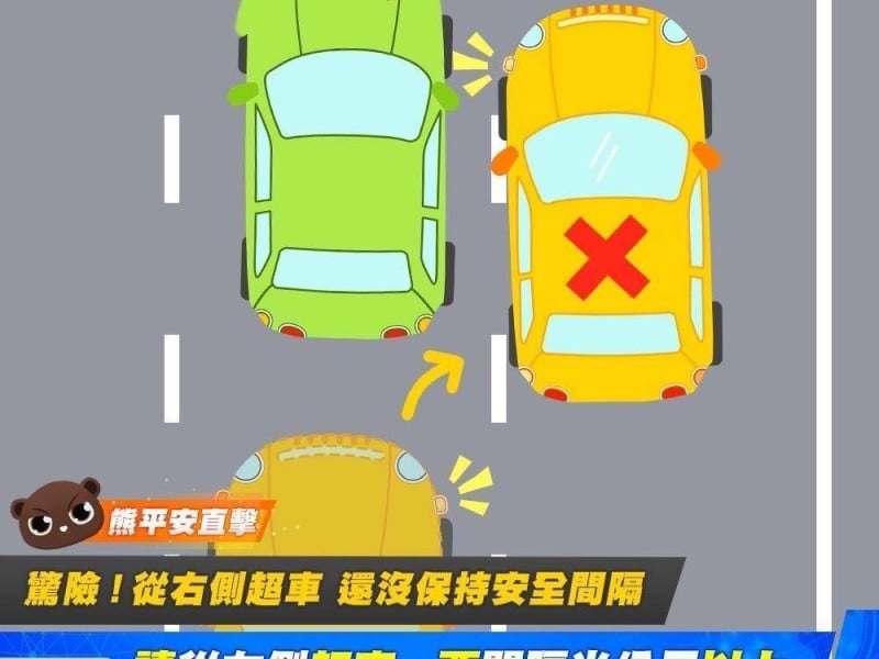 違規超車風險高  守規平安最重要