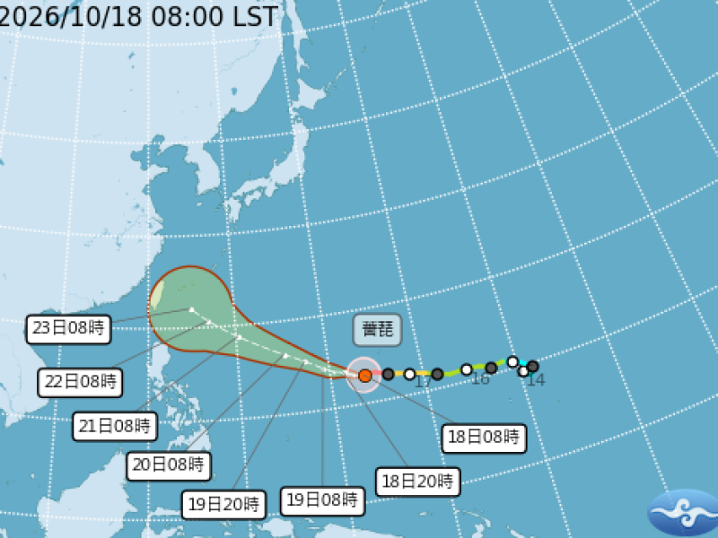 薔琵昨晚變強颱 ! 官方預測路徑正對台灣 週五、六最接近 侵台訊號目前偏強