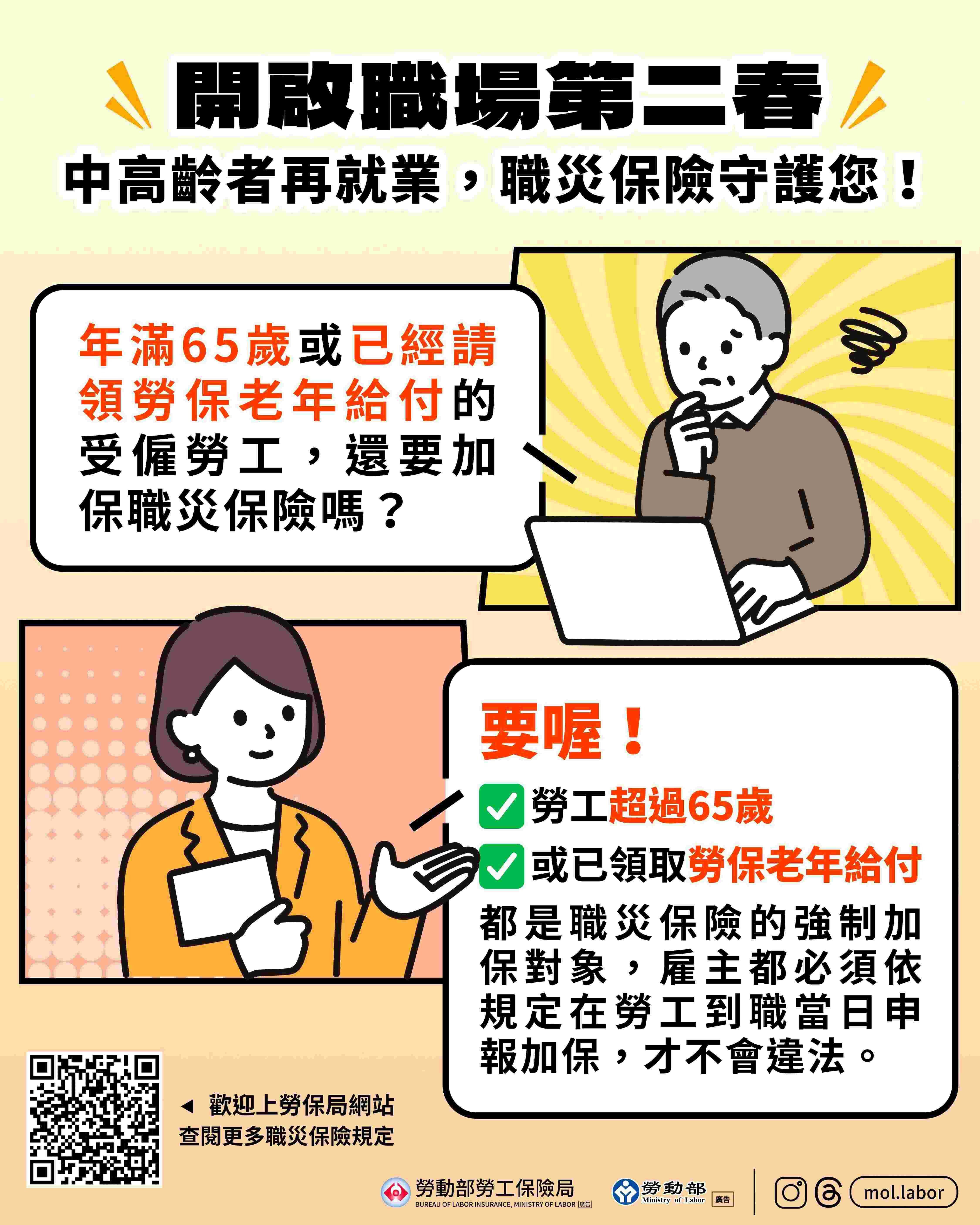 附圖 開啟職場第二春 中高齡者再就業 職災保險守護您 f418e3c6a081af68